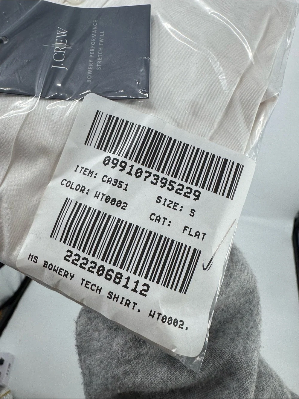 NWT J. Crew Bowery Performance Stretch Dress Shirt Spread Collar white Size S